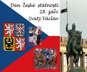 Puzle Český národní den. 28. září svatého Václava, patrona Česká republika