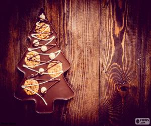 Puzle Čokoládové vánoční strom
