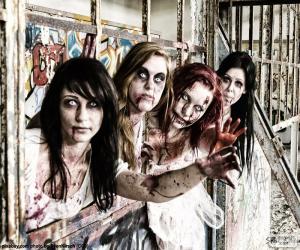 Puzle Čtyři zombie Halloween