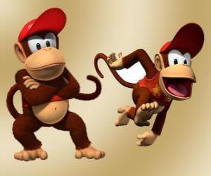 Puzle Šimpanz Diddy Kong, charakter v videohře Donkey Kong