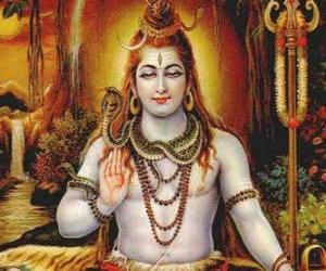 Puzle Šiva - ničitel Bůh Trimurti, hindské trojice