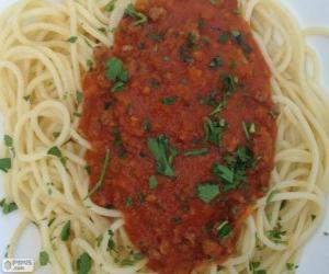Puzle Špagety s rajčatovou omáčkou