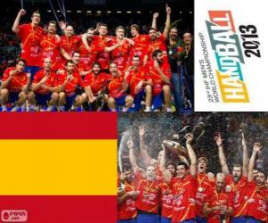Puzle Španělsko zlaté medaile na Mistrovství světa v házené 2013
