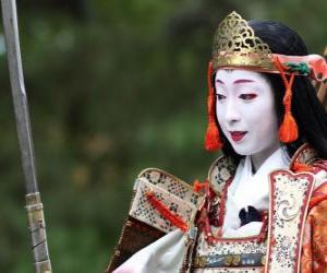 Puzle Žena samuraj, válečník žena s katana