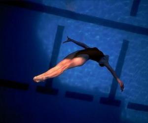 Puzle Ženské potápěč skok vpřed