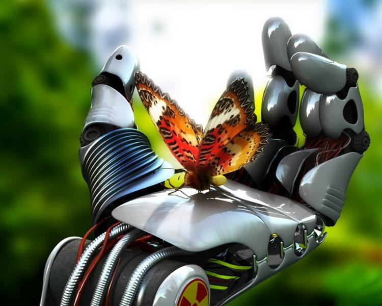  Motýľ a robot puzzle